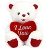 MOUNTTU Orsacchiotto con cuore, orso di peluche in cotone PP da 8 pollici con cuscino a forma di cuore ricamato, morbido orsetto di peluche a forma di per San Valentino, matrimonio, anniversario, compl