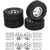VGEBY 4WD Pneumatici in Gomma Ruota in Lega di Alluminio per WPL C14 C24 B14 B24 B16 B36 1/16 RC Auto Parte di Aggiornamento (Silver)