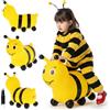 Sun Baby Animale gonfiabile che salta, giocattolo di 1 anno, saltarello per bambini, design ergonomico, cavallo giocattolo, pompa manuale inclusa (Bruco giallo)