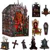 BATTREVO DIY book nook kit-Aastle oscuro-Buchstütze Aus Holz und 3D-Puzzle mit LED-Licht, bastelset erwachsene，book nook kit