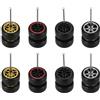 QUARKZMAN 8 Set Ruote E Gomme 1/64 Con Cerchi Real Riders Include Assi Per Modellini RC Auto In Miniatura Fai Da Te Cerchi A 5 Stelle Oro Argento Rigo Rossa Nera