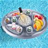 Ulikey Portabibite Gonfiabile, Portabicchieri per Piscina, Portabottiglie Galleggiante PVC, Vassoio per Bevande Insalata Frutta Grande capacità per L'Estate All'Aperto Spiaggia (Argento)