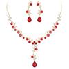 Clearine Set di gioielli da sposa da donna, con collana e orecchini pendenti a forma di goccia, con cristalli, per feste di nozze e balli di fine anno
