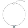 Disney Braccialetto in argento Sterling 925 con pietra portafortuna di Minnie, 17,5 cm con estensione da 2,5 cm