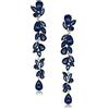 EVER FAITH Matrimonio Strass Cristalli Chandelier Orecchini pendenti per Donne Spose, Art Deco Marquise Goccia Sposa Pendente lungo per Prom Zaffiro Blu Argento-fondo