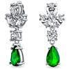 Bling Jewelry Vintage Art Deco Stile Simulato Smeraldo Verde Cubic Zirconia Aaa Cz Dichiarazione Dangle Formale Foglie A Goccia Lampadario Clip Su Orecchini Matrimonio Prom Argento Placcato