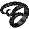 ChainsHouse Anello da uomo e da donna, in acciaio inox, placcato oro 18 kt, stile retrò, punk, gotico, antico, polipo, serpente, rettile (con confezione regalo), 14, Metallo, Non pietra preziosa