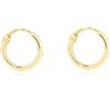 Monde Petit Damen & Kinder Creolen Hoop 14x1.2 mm Ohrstecker - Gelbgold 9 Karat (375) - Scatola Regalo - Certificato di garanzia