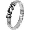 JewelryWe Bracciale Infinito Elastico da Uomo: Bracciale Elastico Regolabile con Segno dell'Infinito Grosso in Acciaio Inossidabile Reggimaniche Elastici per Camicia