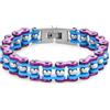 Ockyunoo Bracciale Motociclista Uomo, Bracciale Ciclismo Uomo, Bracciale a Catena da Motociclista in Acciaio Inossidabile, Bracciale a Maglie Punk Rock, Gioielli a Catena a Maglie Bangle