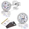 Morfetto Orecchini A Perno In Moissanite Per Uomo E Donna, In Argento Sterling 925, Ipoallergenici, Colore D, Purezza VVS1, Taglio Rotondo, Con Scatola Placcato Oro Bianco 0.3CT