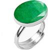 GemsOnClick Anello Regolabile con Smeraldo Naturale Naturale Placcato Argento con Pietre preziose Certificate Chakra Healing Anello Regolabile dalla 58 a 69