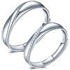 CPSLOVE Anello di coppia in argento sterling 925, fedi nuziali intarsiate zircone, Anelli uomo, Anelli donna, misura regolabile, regalo di anniversario di matrimonio