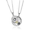 ZqlDDayUP Collana personalizzata con proiezione di foto Collana di coppia per lui e lei Collana di coppia Sole e Luna con immagine Collana magnetica per coppie