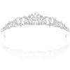 Lilbitty 1 corona di strass argentati da donna, principessa diadem, elegante corona per matrimonio, compleanno, quinceañera, balli di fine anno, costume