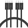 Belkin Confezione da 2 cavi intrecciati da USB-C a USB-C da 1,5 m, 240 W, cavo flessibile per ricarica rapida, cavo Type-C per iPhone 17 e iPhone 16 series, Galaxy S25, Pixel 10, iPad Pro ecc., nero
