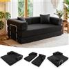 YINIX Divano Letto Pieghevole 200cm Super King, Divano Modulare Futon Boneless, Velluto a Coste con Telaio in Metallo, Materasso da Terra 3 Posti, Base Antiscivolo, Rivestimento Lavabile