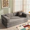 YINIX Divano Letto Pieghevole 200cm Super King, Divano Modulare Futon Boneless, Velluto a Coste con Telaio in Metallo, Materasso da Terra 3 Posti, Base Antiscivolo, Rivestimento Lavabile