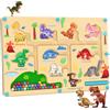 BURMONG Giochi Montessori 3 4 5 6 Anni,Dinosauro Labirinto Magnetico Bambini di Numeri Colore in Legno,Imparare i Colori Gioco di Conteggio Ordinamento,Palline Magnetiche Colorate,Regalo per Ragazze Ragazzi