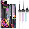 FRAMAR Set Pennelli Per Tintura Per Capelli - Pennello Per Tinta Per Capelli Kit Per Decolorazione,FRAMAR Dreamweaver Set di pettini per highlighter - Pettine per capelli a coda di topo con coda in me