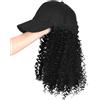 KASFDBMO Parrucche Sintetiche Per Capelli Con Cappucci Regolabili Riccioli A Spirale Stretti Neri Naturali Per Le Donne Fibre Traspiranti Leggere Parrucche A Bassa Manutenzione Cappello