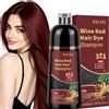 JELMOK Hair Dye Shampoo 3 in 1, 500ML Colorante Nero per Donna Uomo,Colorante Capelli Istantaneo, Hair Color Shampoo - Naturale-per Capelli per Donna Uomo (Bordeaux)