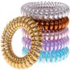 Specora -Select - Elastici per capelli a spirale, in oro metallizzato, color argento, bronzo, rosa e blu, mix slim, 4 cm, confezione da 6 pezzi, TPU ottimizzato, forza di serraggio migliorata