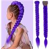 Fmalra Fmlara Costume da Rumi per bambini, 60 cm, parrucca da cacciatore di demoni K-Pop viola con trecce, in fibra sintetica resistente al calore, accessorio realistico per cosplay per uomo e donna