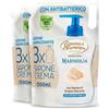 Generico Spuma di Sciampagna Sapone Liquido Mani di Origine Naturale, Ricarica 1500ml, 2 Pezzi