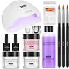 Deciniee Acrilico Per Unghie Set: 3 Colori Kit Unghie Acrilico - Professionale Kit Unghie Acrilico con 80W LED Unghie Lampada