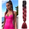 MY-LADY Extension per Treccine Africane 60cm 100g Ombre Nero/Castano ramato Treccine Extension Capelli Sintetici Jumbo Braiding Hair Crochet Twist