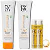 GK HAIR Set Cura Capelli alla Cheratina con Siero all'Olio di Argan - Shampoo e Balsamo Idratanti Senza Solfati - Controllo Crespo, Effetto Levigante e Riparatore - Confezione Doppia Siero 10 ml + Set 100 ml