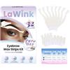 LaWink Strisce ceretta per sopracciglia, viso, 32 pezzi, olio di cocco, pelli sensibili, uomo e donna