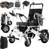 WISGING 48+KM Sedia a rotelle elettrica per adulti, potenza del motore 700 W, 150 kg, larghezza della seduta 51 cm, leggera, pieghevole, per tutti i terreni, con 2 batterie agli ioni di litio da 12 Ah, con