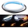 Car Passion 2 Pz Striscia Luce Led Diurna Fari Drl Luminosa Profilo Fari Auto 60 Cm Ritagliabile Colore Bianco Ambra Frecce Luce Di Direzione Impermeabili Flessibili Angel Eyes Canbus No Errore