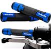 Esselle Parts Manopole Moto Scooter Universali 22/25 mm con Contrappesi in Alluminio - Gomma Antiscivolo Blu - Grip Manubrio Custom Sportive Naked Scooter