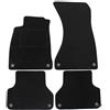 J&J AUTOMOTIVE Tappetini in Tessuto per Audi A4 B9 2016-2024, Set da 4 Pezzi Anteriori e Posteriori, di Velluto su Misura, Antiscivolo, Colore Nero