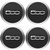 AHLOKIY [Replacement] 4 Pezzi 133 mm coprimozzo for Fiat 500 Ruote coprimozzo Centrale Set 68078419AC 68078421AC Copertura Antipolvere 51884863 Argento