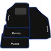Generico Tappetini Auto per la Fiat Punto 188 1999-2011 | Kit Completo 4 Tappeti Auto Ricamati Bordo Blu Cucitura Grigio Perla | Moquette Alta Qualità | Fondo Antiscivolo | Battitacco PVC | Lunga Durata