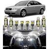 BMT xms 22pz Kit di Luci LED per Interni per AUDI A6 S6 RS6 C5 4B Sedan Avant 1998-2004, Lampadine LED per Interni Auto e Camion 6000K Bianco Luminoso
