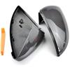 QINGHUAWANG Calotte Specchio Per GOLF 7 MK7 MK7.5 Per GTI Per R Per GTE Copri Specchietto Retrovisore Auto Nero Lucido Copri Specchietto(Carbon Look)