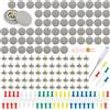 Aerzouser 65 Pezzi Puntine per Cielo Auto, Kit Riparazione Cielo Auto, Vite per Riparazione Tetto Auto, Kit Cielo Auto con 65 Spilli Colorati 1 Cacciavite 1 Metro a Nastro per Tutte Auto (Grigio) (65 Pezzi)
