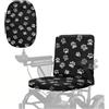 Poceacles Coprisedile universale per scooter per anziani e anziani per sedia a rotelle, lavabile, antiscivolo, con fibbia regolabile, 89 x 45 cm, motivo zampe, nero