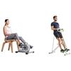 Sunny Health & Fitness Magnetic Under Desk Mini Exercise Cycle Bike, Dual Function Pedal Exerciser + Row-N-Ride Squat Assist Trainer for Glutes & Full Body Cardio Workout with Adjustable Resistance