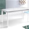 Russo Tessuti Tovaglia Trasparente PVC Protettivo Antimacchia Glitter Argento Silver Cucina-140x360