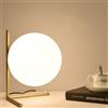 TEKHOME Lampada da Tavolo Moderna G9, Lampada Design con Sfera Opalina e Struttura Oro Bronzo, Luce da Comodino Elegante per Camera da Letto Salotto Studio, Lampadina Non Inclusa D34