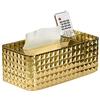 Glomora Scatola di fazzoletti, Porta Fazzoletti Texture Rhombus, Copri Scatola Rettangolare Trasparente per Fazzoletti, decorazione per casa e ufficio (Oro)