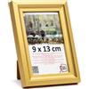 3-B - Cornice portafoto modello Mori in oro - 9 x 13 cm - con vetro acrilico