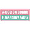 GEEKBEAR Magnete per auto con cane a bordo, tipo rettangolare (rosa chiaro/turchese)