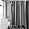 REDKEY Tenda Doccia 180x220 cm, Antimuffa Impermeabile Tenda Vasca da Bagno, Tessuto Poliestere Tenda per Doccia Lavabile con 12 Ganci Antiruggine, Grigio scuro